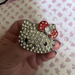 Crystal Hello Kitty ring with Red Bow